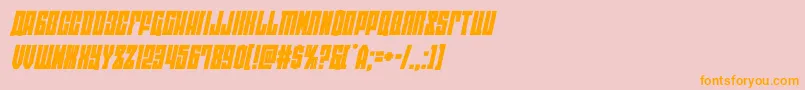 フォントeastwestital – オレンジの文字がピンクの背景にあります。