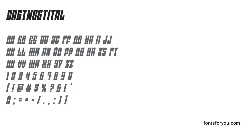 Czcionka Eastwestital (125747) – alfabet, cyfry, specjalne znaki