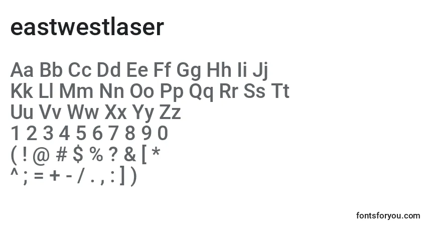 A fonte Eastwestlaser (125749) – alfabeto, números, caracteres especiais