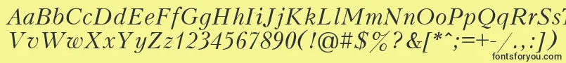 PeterburgItalic Font – Black Fonts on Yellow Background