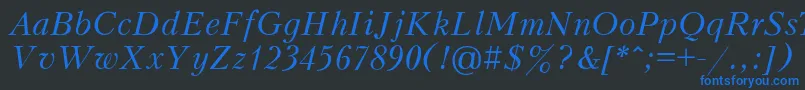 PeterburgItalic Font – Blue Fonts on Black Background