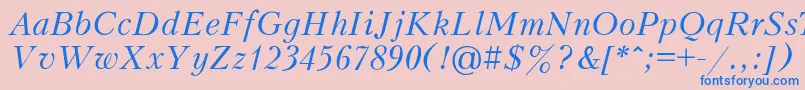 フォントPeterburgItalic – ピンクの背景に青い文字