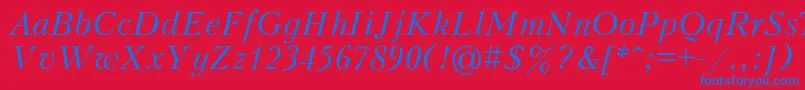 PeterburgItalic Font – Blue Fonts on Red Background