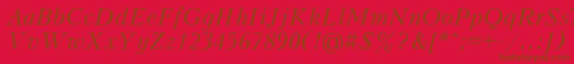 フォントPeterburgItalic – 赤い背景に茶色の文字