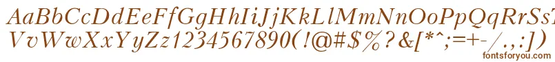 PeterburgItalic-fontti – ruskeat fontit valkoisella taustalla