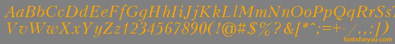 PeterburgItalic Font – Orange Fonts on Gray Background