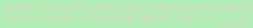 PeterburgItalic Font – Pink Fonts on Green Background