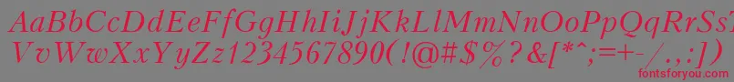 PeterburgItalic Font – Red Fonts on Gray Background