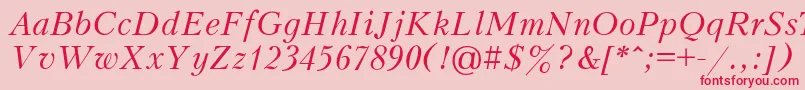 PeterburgItalic Font – Red Fonts on Pink Background