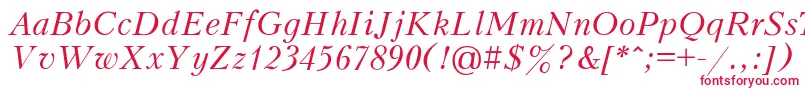 フォントPeterburgItalic – 白い背景に赤い文字