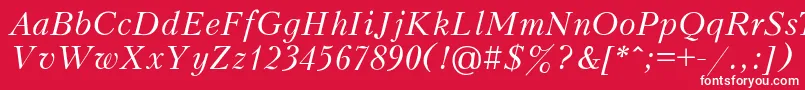 フォントPeterburgItalic – 赤い背景に白い文字