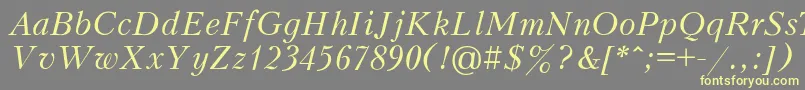 PeterburgItalic Font – Yellow Fonts on Gray Background