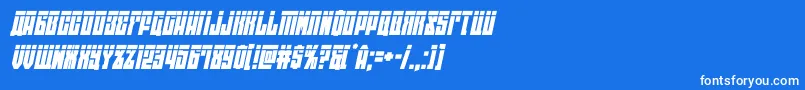 Czcionka eastwestlaserital – białe czcionki na niebieskim tle