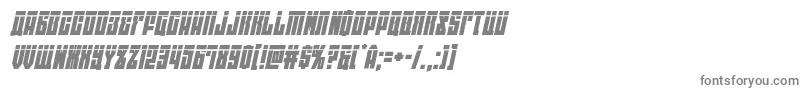 フォントeastwestlaserital – 白い背景に灰色の文字