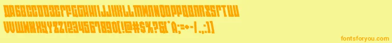 フォントeastwestleft – オレンジの文字が黄色の背景にあります。