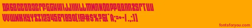 eastwestleft-Schriftart – Rote Schriften auf orangefarbenem Hintergrund
