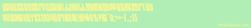 フォントeastwestleft – 黄色の文字が緑の背景にあります