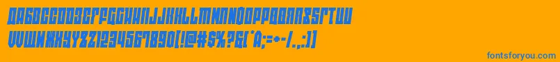 フォントeastwestsemital – オレンジの背景に青い文字