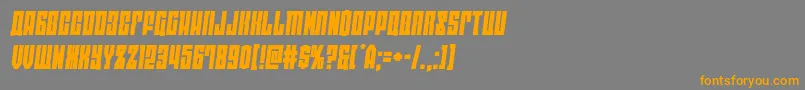 フォントeastwestsemital – オレンジの文字は灰色の背景にあります。