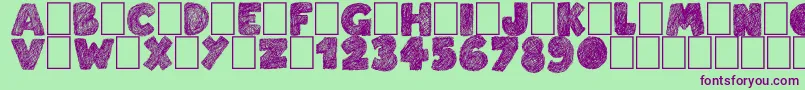 Easy Fashion Font – Purple Fonts on Green Background