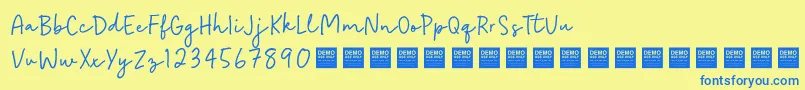 Easy Going   Demo Font – Blue Fonts on Yellow Background