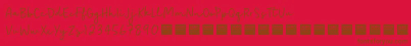 Easy Going   Demo Font – Brown Fonts on Red Background