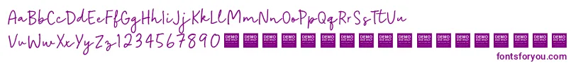 Easy Going   Demo Font – Purple Fonts on White Background
