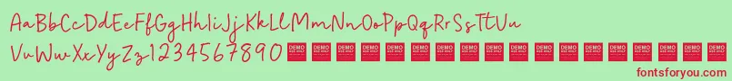 Easy Going   Demo Font – Red Fonts on Green Background