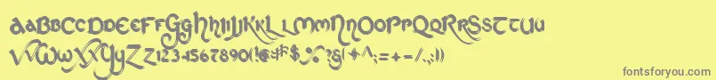 StCharlesOrnate Font – Gray Fonts on Yellow Background