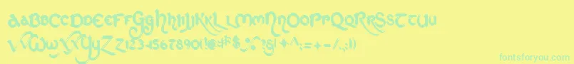 StCharlesOrnate Font – Green Fonts on Yellow Background