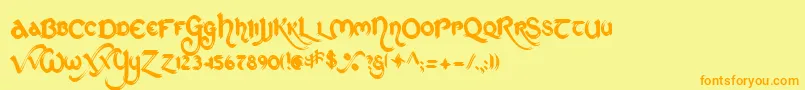 StCharlesOrnate Font – Orange Fonts on Yellow Background
