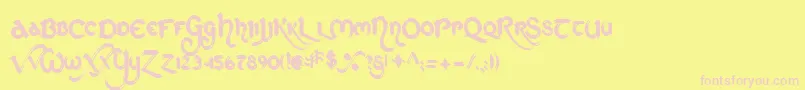 StCharlesOrnate Font – Pink Fonts on Yellow Background