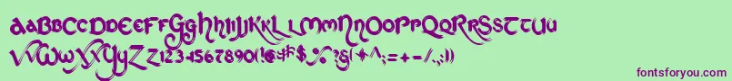 StCharlesOrnate Font – Purple Fonts on Green Background