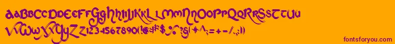 StCharlesOrnate Font – Purple Fonts on Orange Background