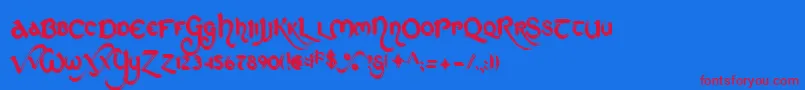 StCharlesOrnate-Schriftart – Rote Schriften auf blauem Hintergrund