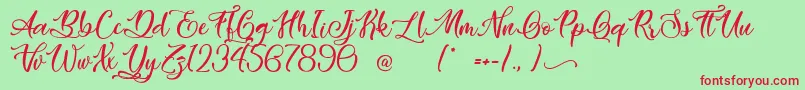 Easy November Font – Red Fonts on Green Background