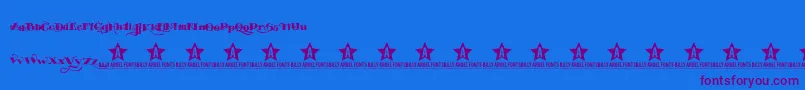 EASYTOUBLE TRIAL   -Schriftart – Violette Schriften auf blauem Hintergrund