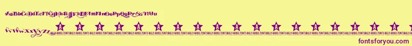 EASYTOUBLE TRIAL   -Schriftart – Violette Schriften auf gelbem Hintergrund