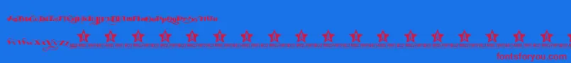 Police EASYTOUBLE TRIAL    – polices rouges sur fond bleu