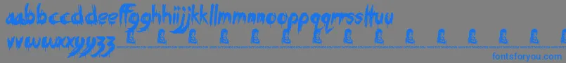 Eating You Alive Font – Blue Fonts on Gray Background