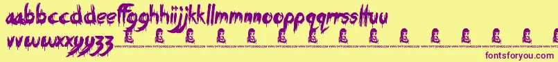 Eating You Alive Font – Purple Fonts on Yellow Background