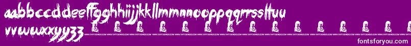 Eating You Alive Font – White Fonts on Purple Background
