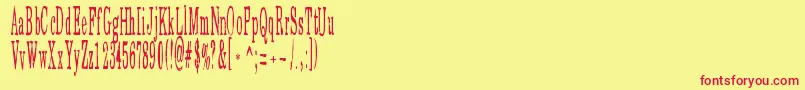 EatMoreChocolate Font – Red Fonts on Yellow Background