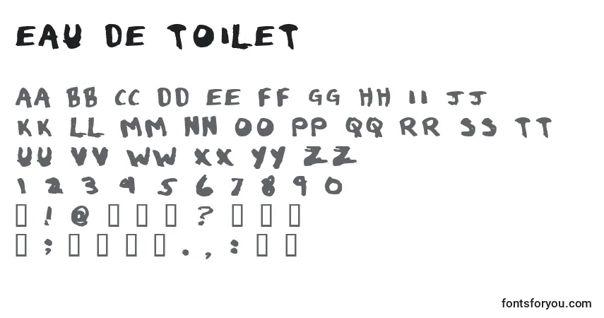 Eau de Toilet Font – alphabet, numbers, special characters