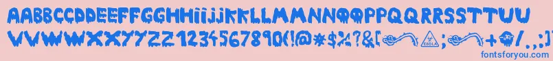 Ebola Font Font – Blue Fonts on Pink Background