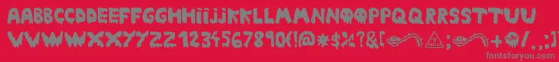 Ebola Font Font – Gray Fonts on Red Background