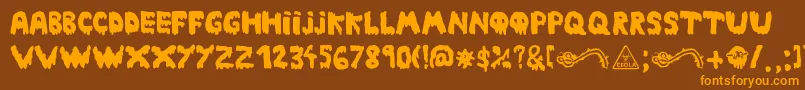 Ebola Font Font – Orange Fonts on Brown Background
