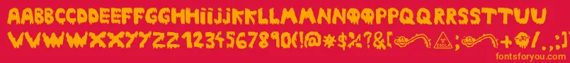 Ebola Font Font – Orange Fonts on Red Background
