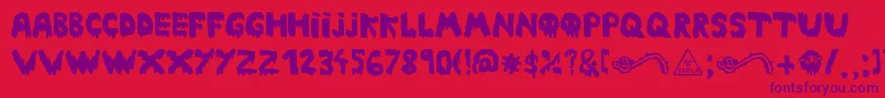 Fonte Ebola Font – fontes roxas em um fundo vermelho