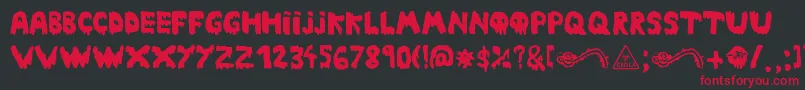 フォントEbola Font – 黒い背景に赤い文字